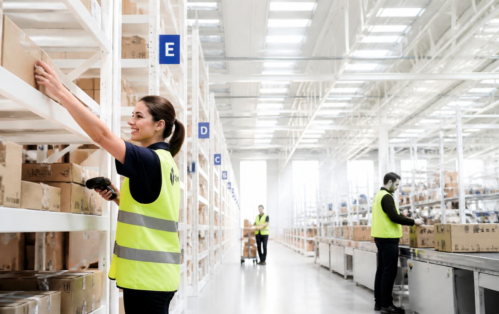 Team scanning parcels inside a bright Speed Link distribution centre
